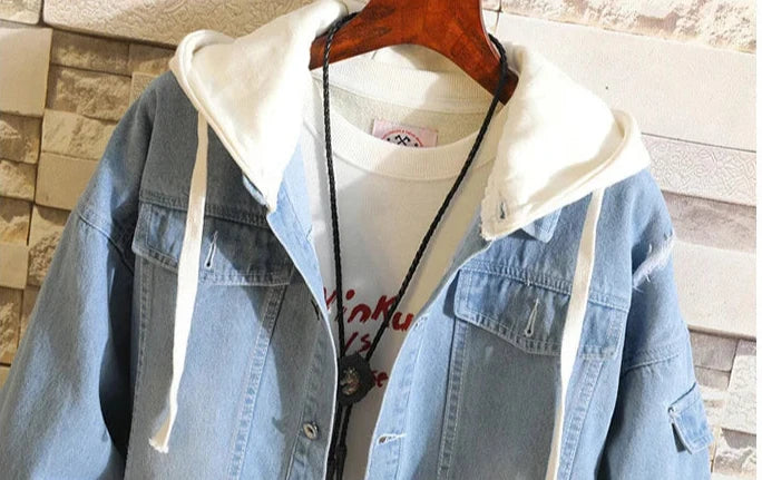 Anime Love Denim Hoodie Jacket